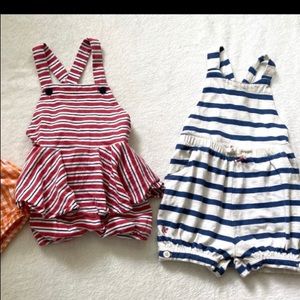July 4th Lot -two Ralph Lauren stripe romper 9m